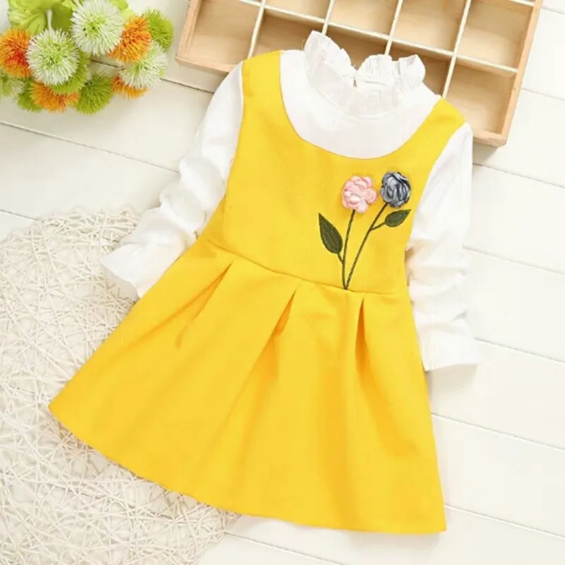 Girls dress Spring and Autumn Worn for childrens Long sleeves clothes Lace collar Flower
Girls dress Spring and Autumn Worn for childrens Long sleeves clothes Lace collar Flower