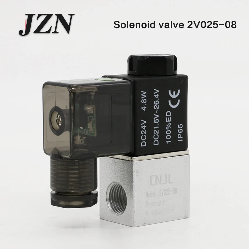 

Pneumatic two-position two-way solenoid valve 2V025-08 into a DC24V valve switch AC220V normally closed 12V