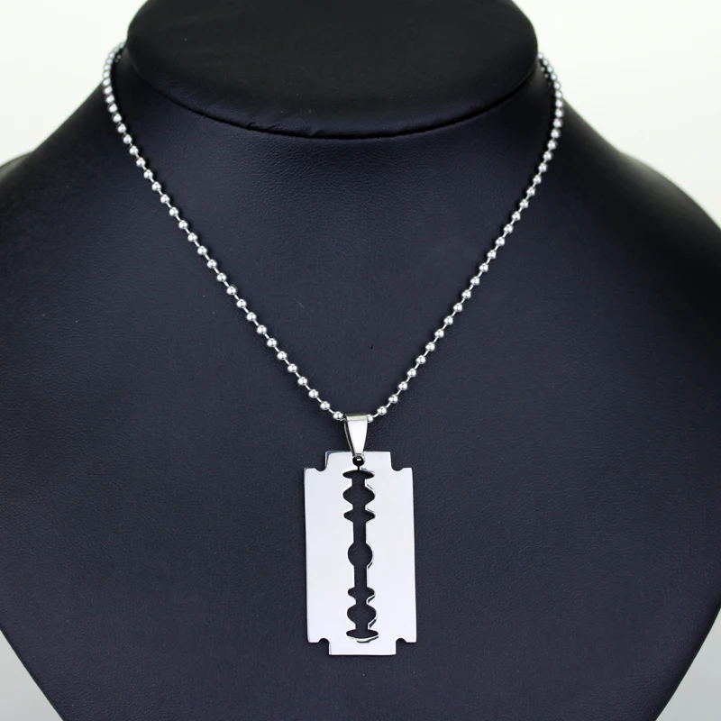 Unisex Stainless Unique Steel Razor Blade Necklace Cool Silver Color Shaver Shape Pendant Necklaces
Unisex Stainless Unique Steel Razor Blade Necklace Cool Silver Color Shaver Shape Pendant Necklaces
