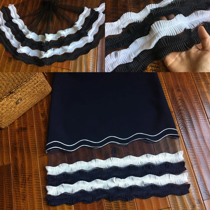 5y Black White Lace Trim Corrugated Folds Pleated Chiffon Ruffled Hem 35cm Garment Mesh Lace Fabric DIY Skirt Collar Accessories
5y Black White Lace Trim Corrugated Folds Pleated Chiffon Ruffled Hem 35cm Garment Mesh Lace Fabric DIY Skirt Collar Accessories