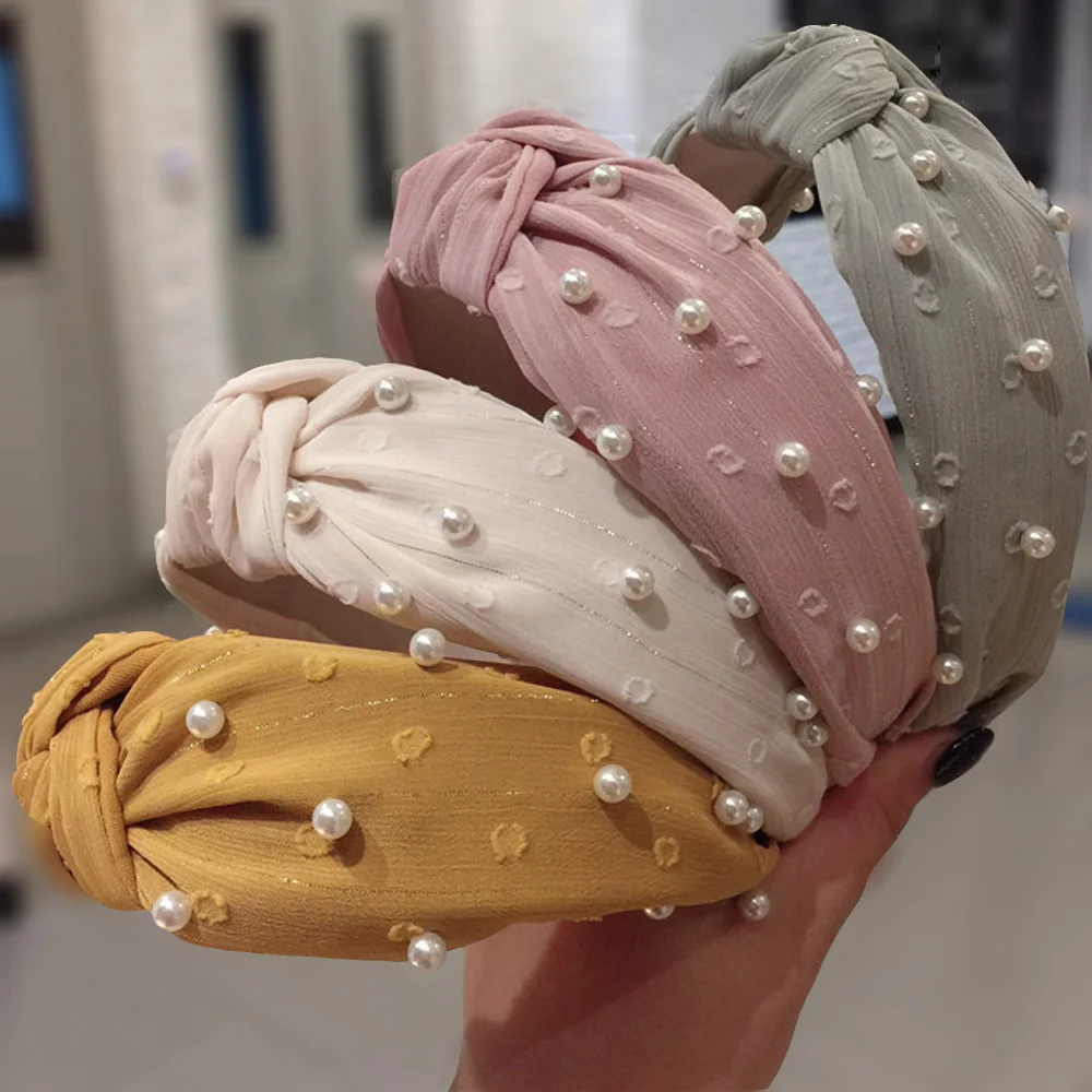 Women Pearls Lace Hairband Mesh Bow Knotted Hair Hoop Female Bohemia Hair Accessories Girls Headband Lady Twist Headwear XL017
Women Pearls Lace Hairband Mesh Bow Knotted Hair Hoop Female Bohemia Hair Accessories Girls Headband Lady Twist Headwear XL017