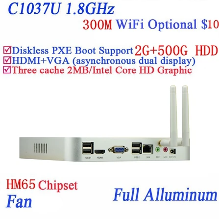 2G RAM 500G HDD Popular mini computer Celeron C1037U aluminum dual core living room HTPC mini pc with USB *4 HDMI 1 RJ45
2G RAM 500G HDD Popular mini computer Celeron C1037U aluminum dual core living room HTPC mini pc with USB *4 HDMI 1 RJ45