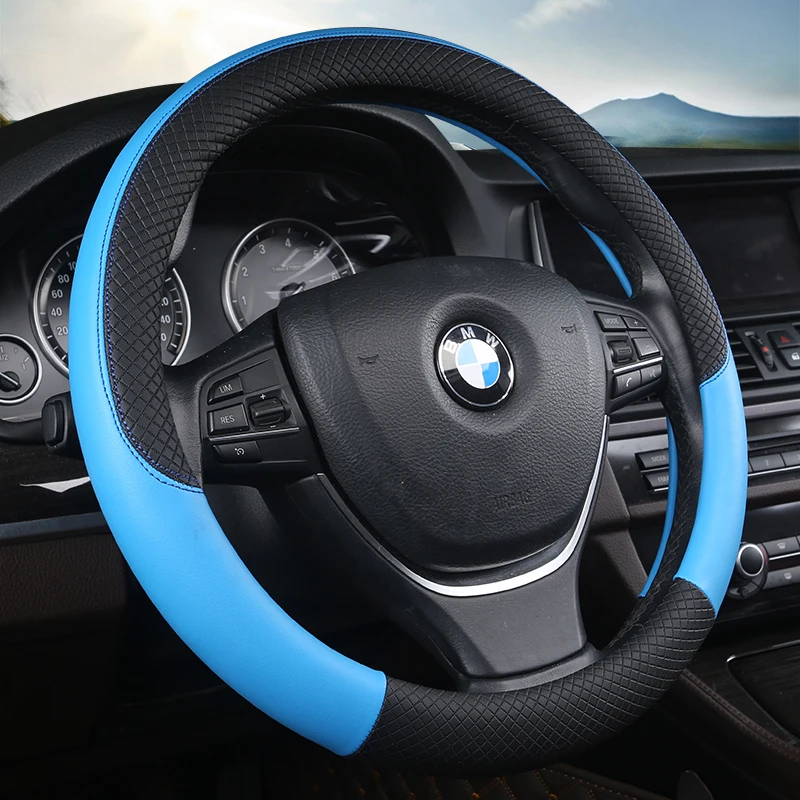 Car Steering-wheel Cover 38CM Car-styling Sport Auto Steering Wheel Coversresistant anti - slip steering wheel sets