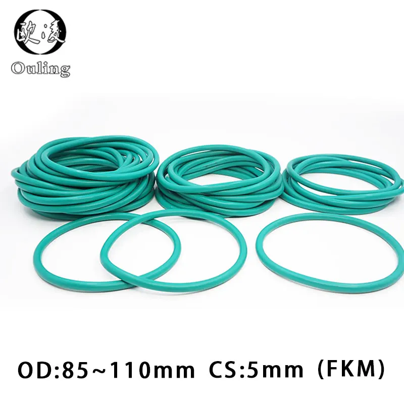 Rubber Ring Green FKM O ring Seal 5mm Thickness OD85/90/95/100/105/110mm Rubber O-Rings Seal Gasket Oil ORings Fuel Washer
Rubber Ring Green FKM O ring Seal 5mm Thickness OD85/90/95/100/105/110mm Rubber O-Rings Seal Gasket Oil ORings Fuel Washer