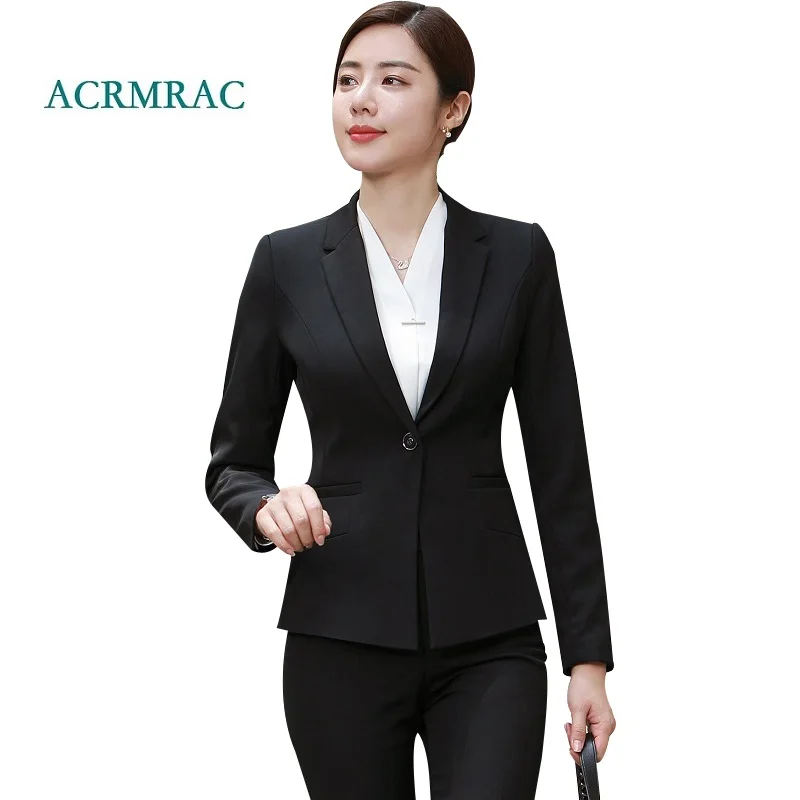 ACRMRAC Women suits black Slim Long sleeve jacket Suit pants OL Formal Women pants suits Womens business suits
ACRMRAC Women suits black Slim Long sleeve jacket Suit pants OL Formal Women pants suits Womens business suits