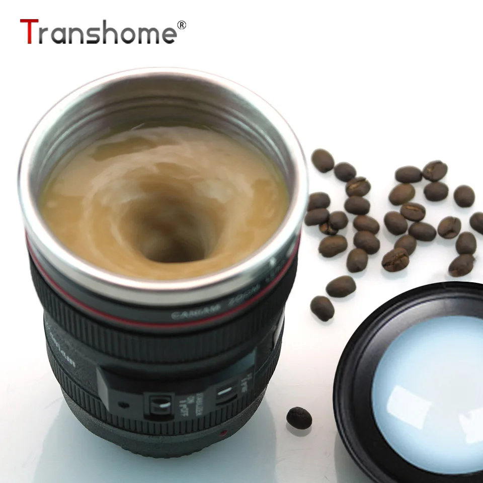 Transhome Creative Self Stirring Mug Camera Lens Mugs 300ml Stainless Steel Mug With lid Tea Cup Double Wall Travel Coffee Cups
Transhome Creative Self Stirring Mug Camera Lens Mugs 300ml Stainless Steel Mug With lid Tea Cup Double Wall Travel Coffee Cups