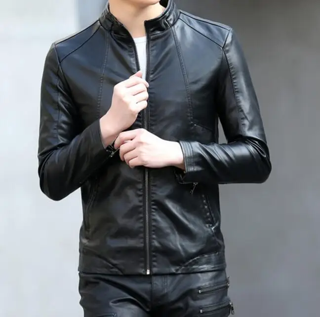 M-5XL HOT 2019 Spring Men's New Fashion Classic Personality Slim handsome young motorcycle PU stand collar coat
M-5XL HOT 2019 Spring Men's New Fashion Classic Personality Slim handsome young motorcycle PU stand collar coat