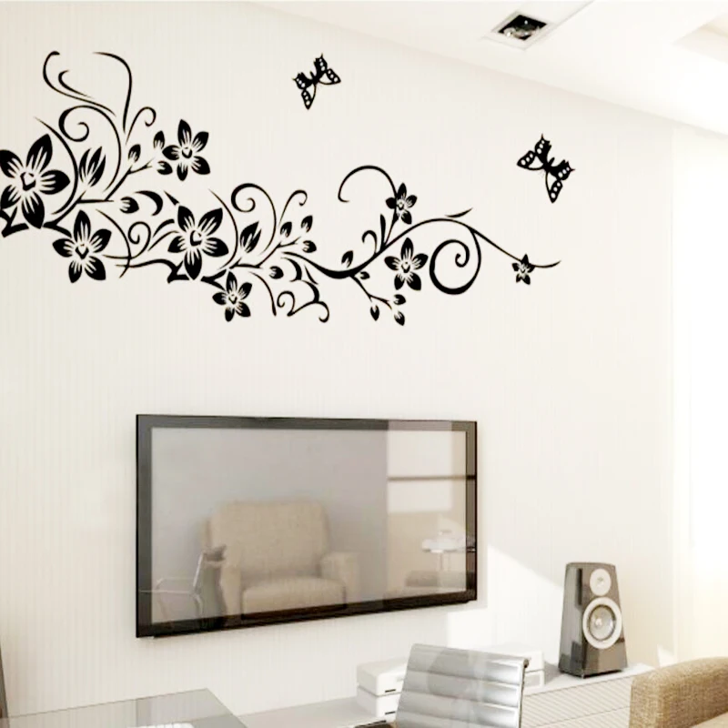 Classical black flower vine home decoration wall decal 954 decorative removable wall sticker TV wallpaper
Classical black flower vine home decoration wall decal 954 decorative removable wall sticker TV wallpaper