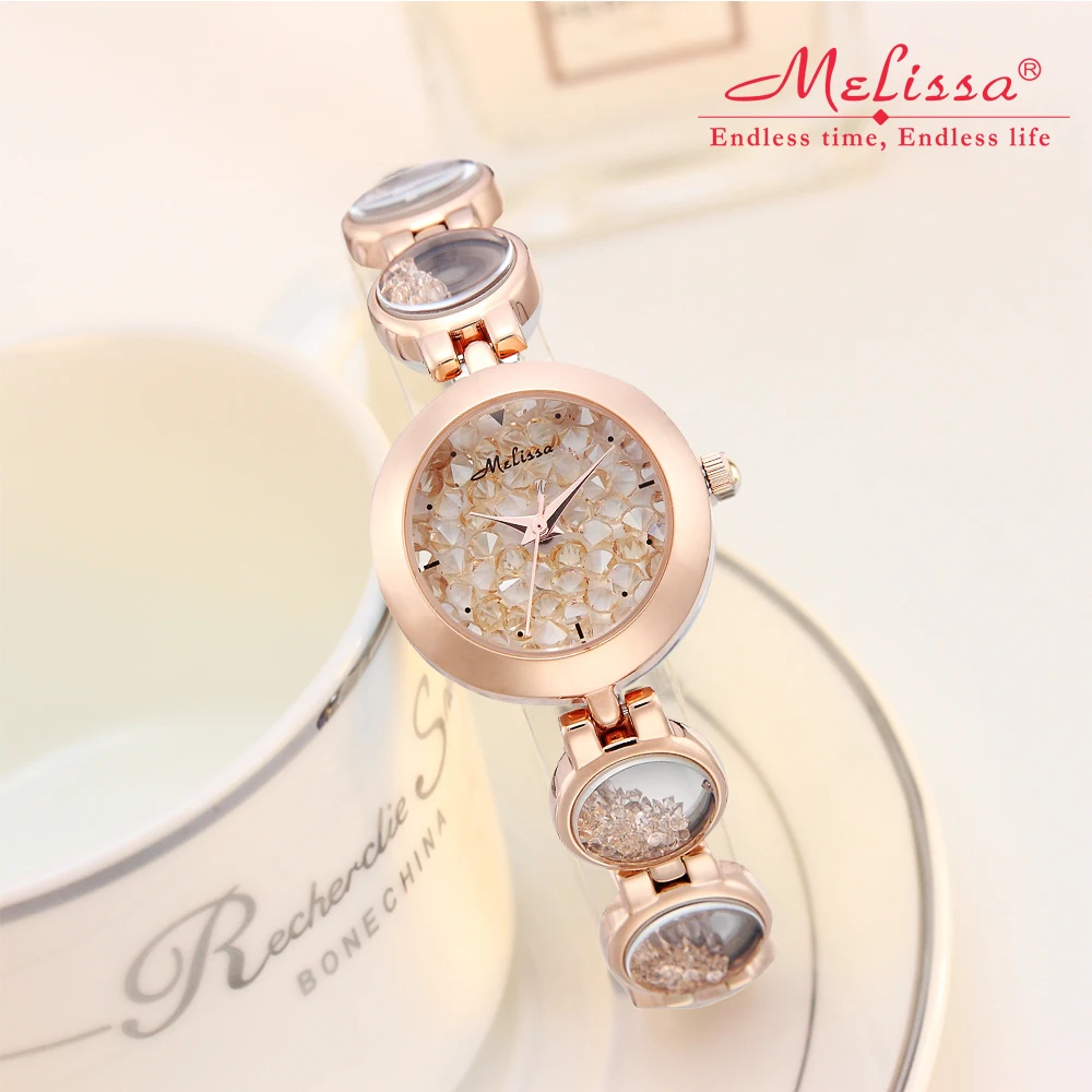 Женские роскошные часы Melissa, элегантные модные часы-браслет со стразами, Подарочная коробка для девочек на день рождения
Женские роскошные часы Melissa, элегантные модные часы-браслет со стразами, Подарочная коробка для девочек на день рождения