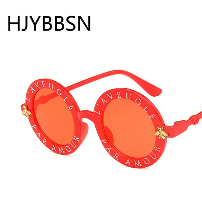 HJYBBSN английские круглые детские солнцезащитные очки с буквенным принтом милые
