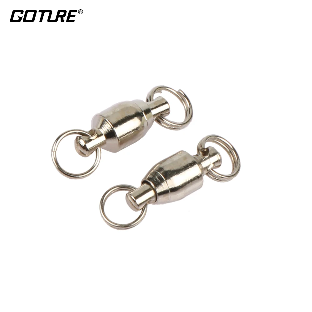 Goture High Quality 200pcs/lot Stainless Steel Ball Bearing Fishing Swivels with Split Ring Size 2# 4# 6# Fishing Accessories
Goture High Quality 200pcs/lot Stainless Steel Ball Bearing Fishing Swivels with Split Ring Size 2# 4# 6# Fishing Accessories
