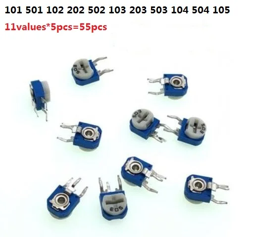 13values*5pcs=65pcs RM-063 Adjustable Resistor Kit SET 100 ohm-1M Potentiometer 101 501 102 202 502 103 203 503 104 504 105 R/K
13values*5pcs=65pcs RM-063 Adjustable Resistor Kit SET 100 ohm-1M Potentiometer 101 501 102 202 502 103 203 503 104 504 105 R/K