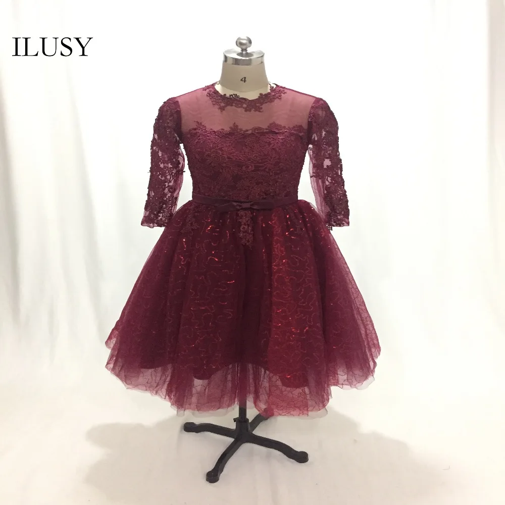 ILUSY Vestido de festa RED Lace Bridesmaid Dresses Knee-length Bridesmaid Gowns For Wedding
ILUSY Vestido de festa RED Lace Bridesmaid Dresses Knee-length Bridesmaid Gowns For Wedding