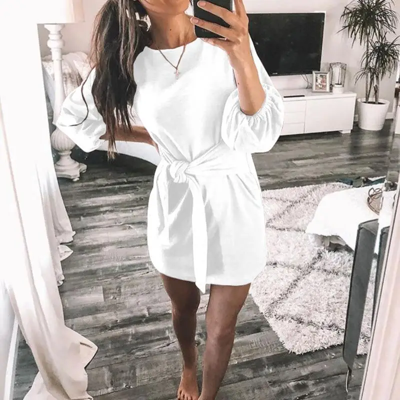 Sweet Summer Women Mini Dresses O Neck Chic 3/4 Sleeve Female Vestidos Waist Bandage Femme Party Dress SJ3025C
Sweet Summer Women Mini Dresses O Neck Chic 3/4 Sleeve Female Vestidos Waist Bandage Femme Party Dress SJ3025C