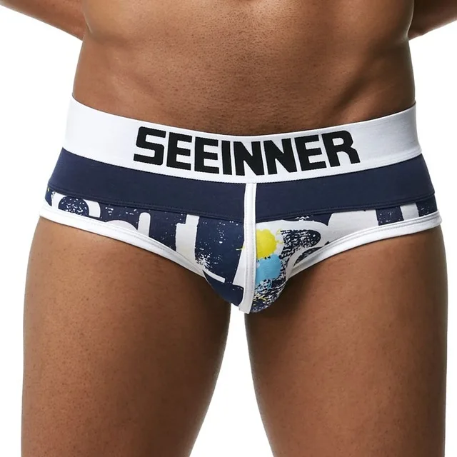 SEEINNER Брендовые мужские сексуальные трусы брифы хлопковые Cueca гей нижнее белье