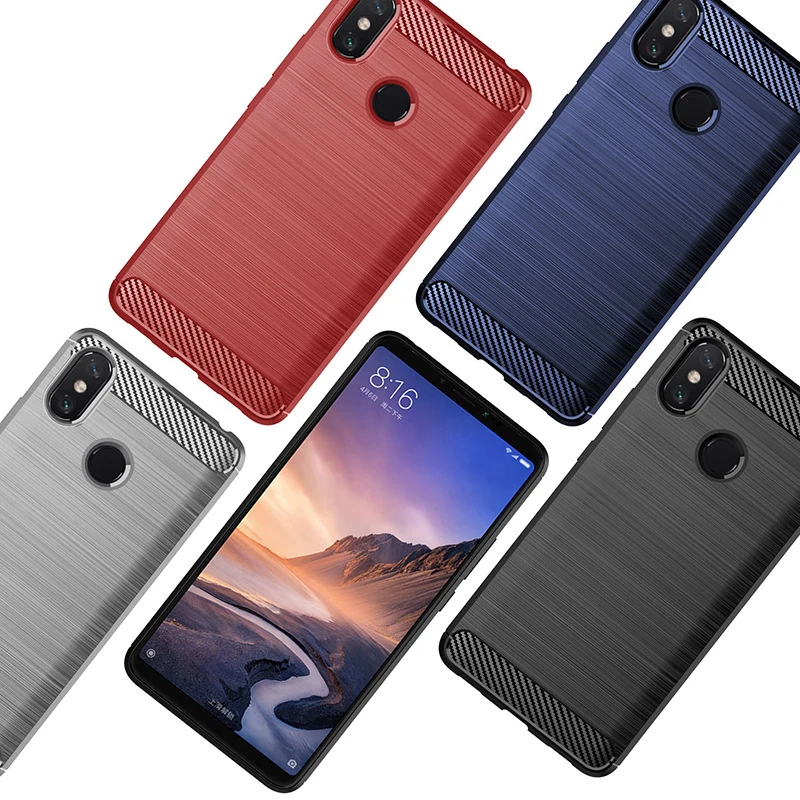 Матовый Мягкий силиконовый чехол из углеродного волокна для телефона Xiaomi Pocophone F1