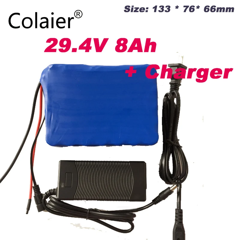 Colaier 24v 8ah 7S4P battery 15A BMS 250w 29.4V 8000mAh battery pack for wheelchair motor kit electric power+29.4v 2A charger
Colaier 24v 8ah 7S4P battery 15A BMS 250w 29.4V 8000mAh battery pack for wheelchair motor kit electric power+29.4v 2A charger