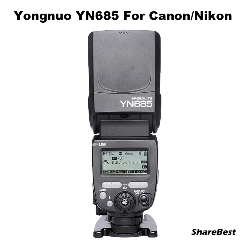 YONGNUO YN685 Wireless 2.4G HSS TTL/iTTL Speedlite Flash for Canon Nikon Support YN560IV YN560-TX RF605 RF603 II YN685C YN685N
YONGNUO YN685 Wireless 2.4G HSS TTL/iTTL Speedlite Flash for Canon Nikon Support YN560IV YN560-TX RF605 RF603 II YN685C YN685N
