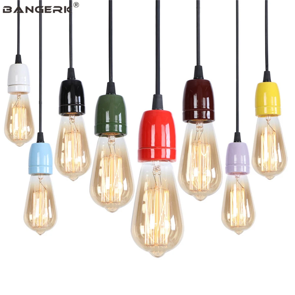 Industrial Retro Pendant Lamp Loft Edison LED Colour Ceramic Lights Home Decor For Dinning Room Bar Coffee Hanging Lighting
Industrial Retro Pendant Lamp Loft Edison LED Colour Ceramic Lights Home Decor For Dinning Room Bar Coffee Hanging Lighting