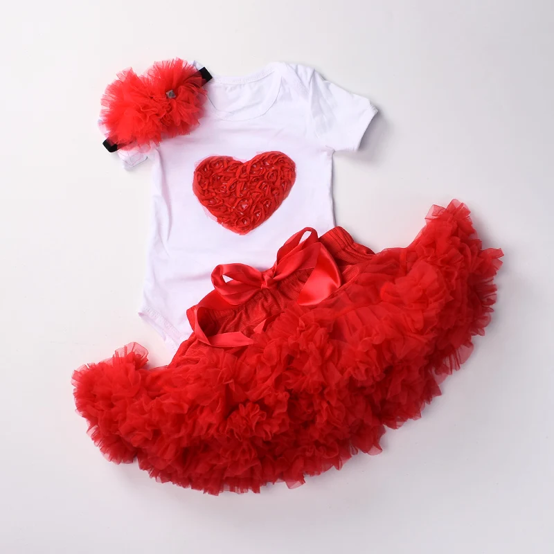 

Baby Girls Set Birthday Clothes Set 3Pcs Infant First Birthday Outfits Bodysuit Top TUTU Pettiskirt Sets With Headband