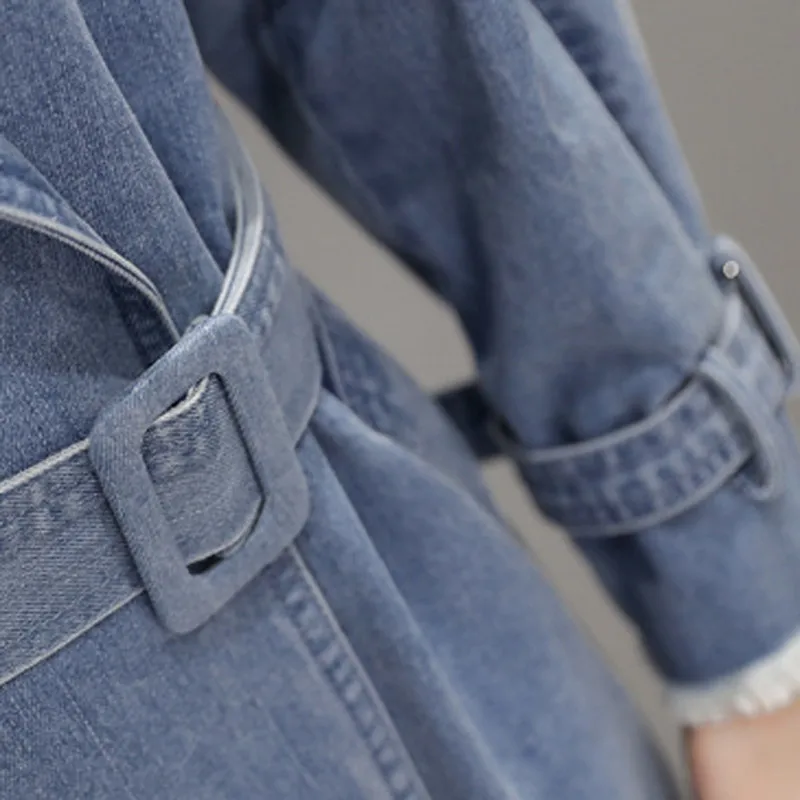 2020 Autumn Winter Outerwear & Coats Denim Women Trench Coat Female With Belt Vintage Double Breasted Jeans Windbreaker OKD122
2020 Autumn Winter Outerwear & Coats Denim Women Trench Coat Female With Belt Vintage Double Breasted Jeans Windbreaker OKD122