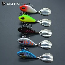 OUTKIT New Metal Mini VIB With Spoon Fishing Lure 6g10g17g25g 2cm Fishing Tackle Pin Crankbait Vibration Spinner Sinking Bait
