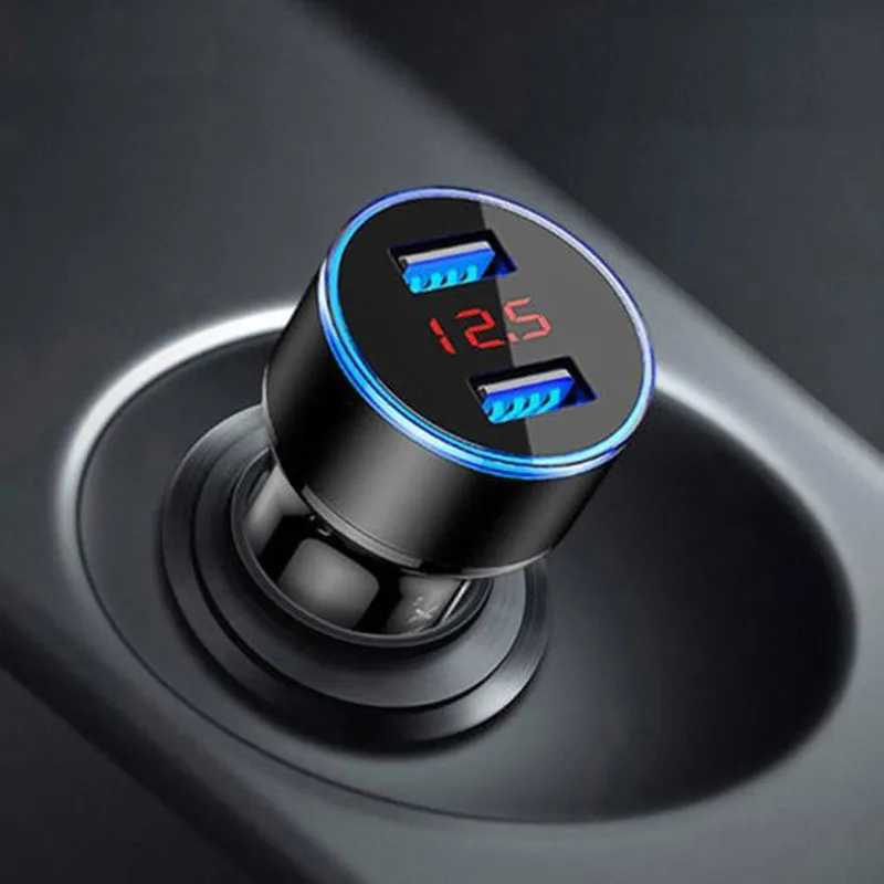 3.1A 5V двойной USB Автомобильное зарядное устройство светодиодный дисплей Быстрая