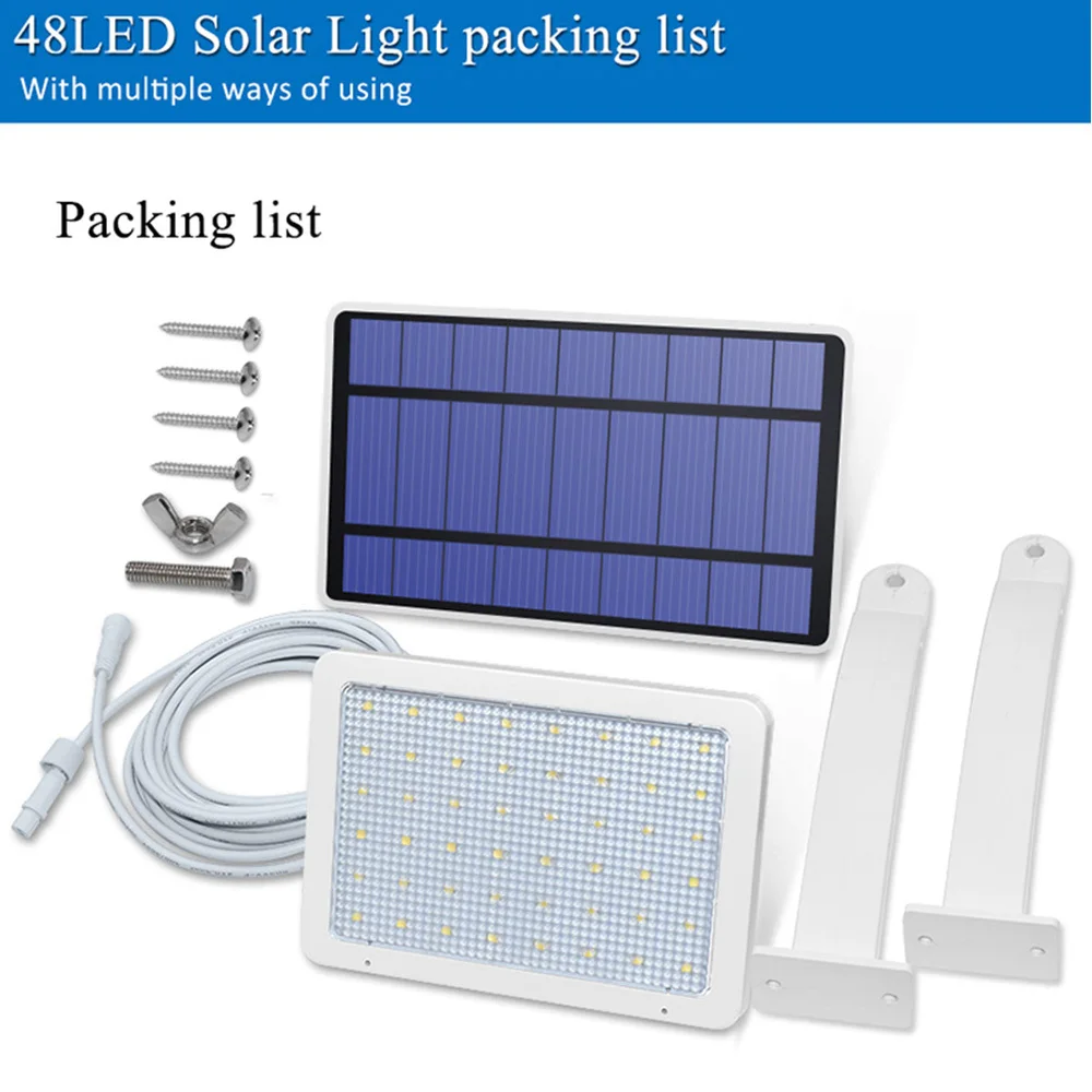800LM Solar Lamp 48 LEDs Solar Light For Outdoor Garden Wall Yard LED Security Lighting With Adustable Lighting Angle
800LM Solar Lamp 48 LEDs Solar Light For Outdoor Garden Wall Yard LED Security Lighting With Adustable Lighting Angle