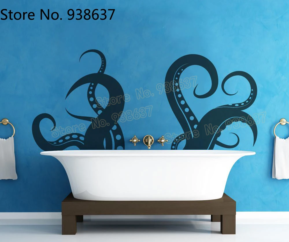 Tentacles Vinyl Wall Decal Sticker Kitchen Waterproof Animal Stickers Sofa Background Bathroom Home Decoration Mural ZB508 | Дом и сад