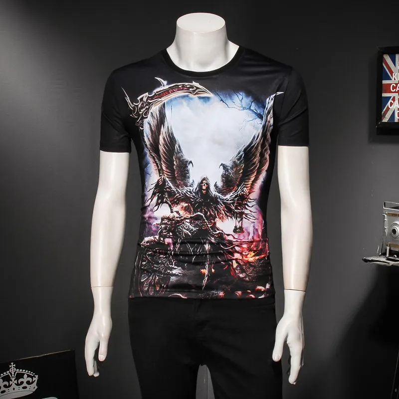 Creative skull wings 3D digital printing hip-hop short-sleeved t shirt Summer 2018 New quality cotton boutique t shirt men M-3XL
Creative skull wings 3D digital printing hip-hop short-sleeved t shirt Summer 2018 New quality cotton boutique t shirt men M-3XL