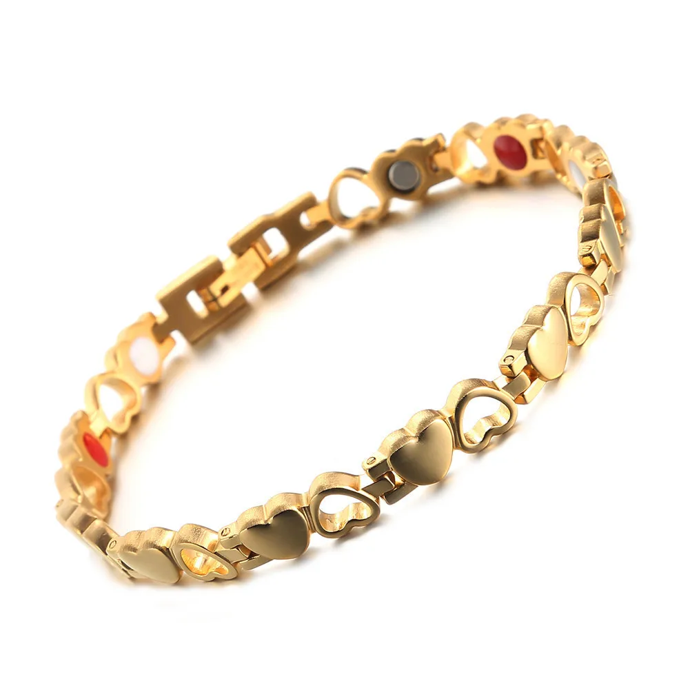 NHGBFT Gold color Love Heart Healthy Care Magnetic Bracelets Bangles For Womens Stainless Steel Bracelets Female Jewelry
NHGBFT Gold color Love Heart Healthy Care Magnetic Bracelets Bangles For Womens Stainless Steel Bracelets Female Jewelry