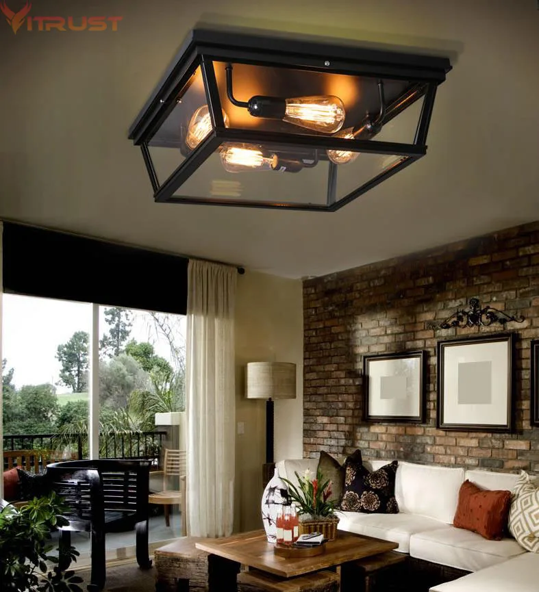 Vitrust Industrial Ceiling Lamps Loft Vintage Glass Lights Edison Bulbs Lighting Fixture Home Retro Iron Black Livingroom Bed
Vitrust Industrial Ceiling Lamps Loft Vintage Glass Lights Edison Bulbs Lighting Fixture Home Retro Iron Black Livingroom Bed