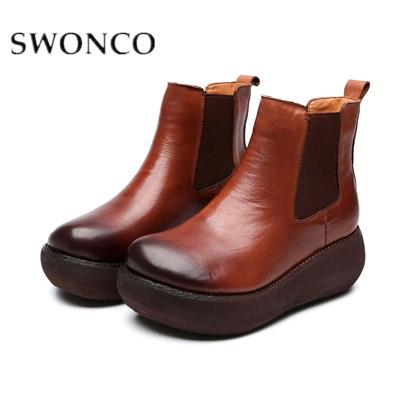 SWONCO Women Ankle Boots Platform Genuine Leather High Top Boot Autumn 2019 Fashion Vintage Handmade Casual Shoes Women Boots
SWONCO Women Ankle Boots Platform Genuine Leather High Top Boot Autumn 2019 Fashion Vintage Handmade Casual Shoes Women Boots