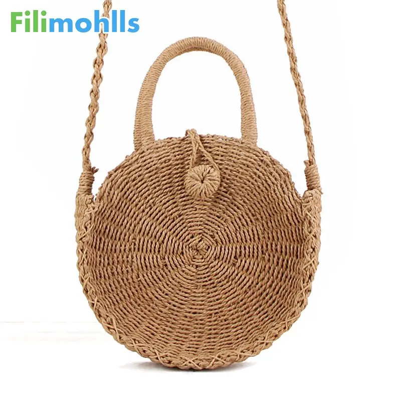 Handmade Rattan Woven Round Handbag Vintage Retro Straw Rope Knitted Messenger Bag Lady Fresh Paper Bag Summer Beach Tote S1519
Handmade Rattan Woven Round Handbag Vintage Retro Straw Rope Knitted Messenger Bag Lady Fresh Paper Bag Summer Beach Tote S1519