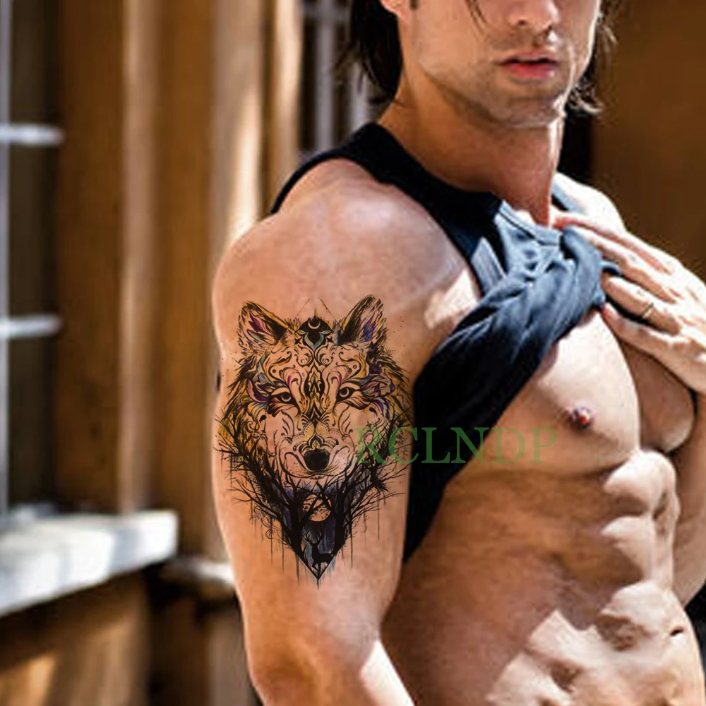 Waterproof Temporary Tattoo Sticker wolf wolevs head tree Fake Tatto Flash Tatoo Large size Leg Arm back tato for Women Men girl
Waterproof Temporary Tattoo Sticker wolf wolevs head tree Fake Tatto Flash Tatoo Large size Leg Arm back tato for Women Men girl