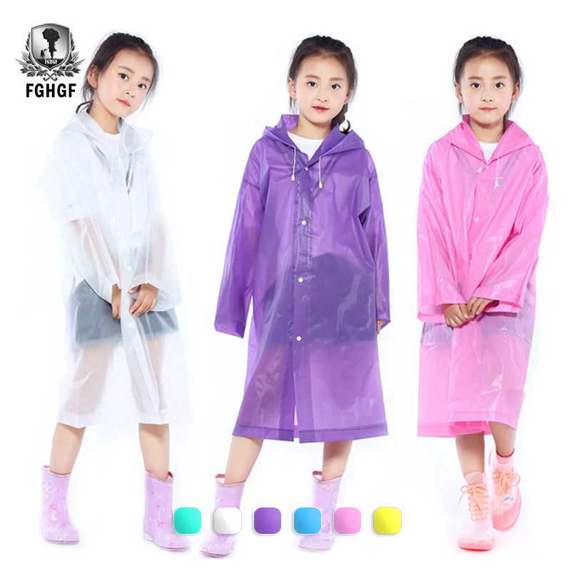 Прозрачный модный непромокаемый детский дождевик FGHGF из ЭВА для девочек и