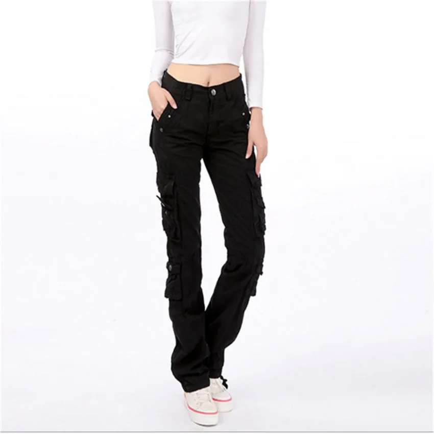 High Quality Cargo Pants Women Military Style Multi Pockets Carmo Trousers Plus Size Baggy Pants A1136
High Quality Cargo Pants Women Military Style Multi Pockets Carmo Trousers Plus Size Baggy Pants A1136