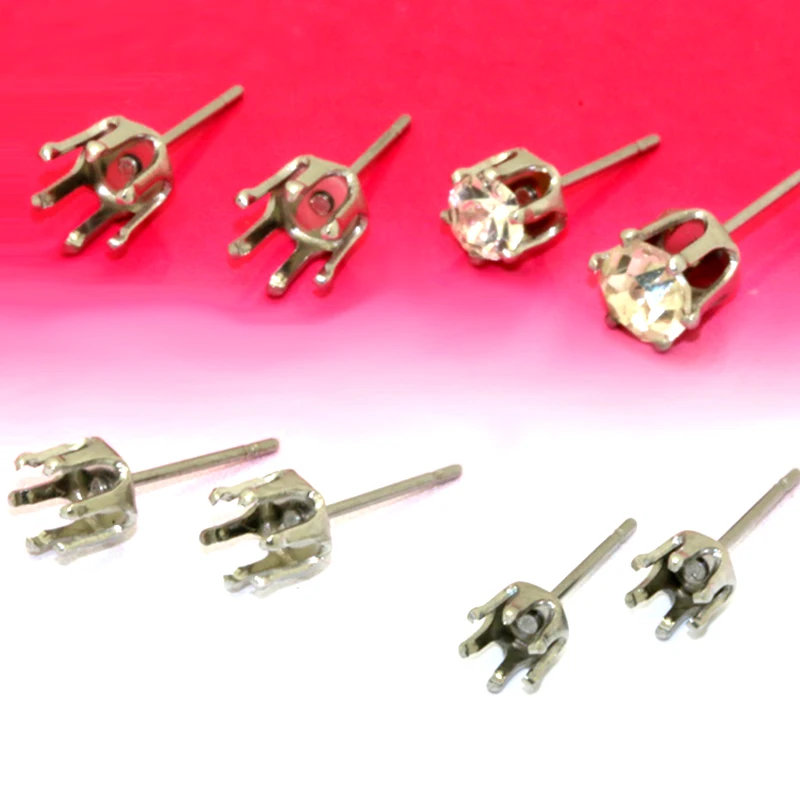 40pcs Stainless Steel Ear Stud 4mm-8mm Six Claw Earrings Setting Blank Base DIY Accessories Jewelry Findings No Fade
40pcs Stainless Steel Ear Stud 4mm-8mm Six Claw Earrings Setting Blank Base DIY Accessories Jewelry Findings No Fade