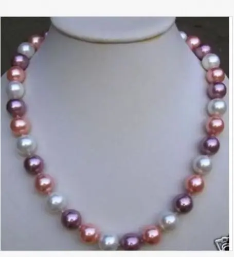 elegant AAA++12 mm south sea round white pink purple shell pearl necklace 19" shipping free
elegant AAA++12 mm south sea round white pink purple shell pearl necklace 19" shipping free