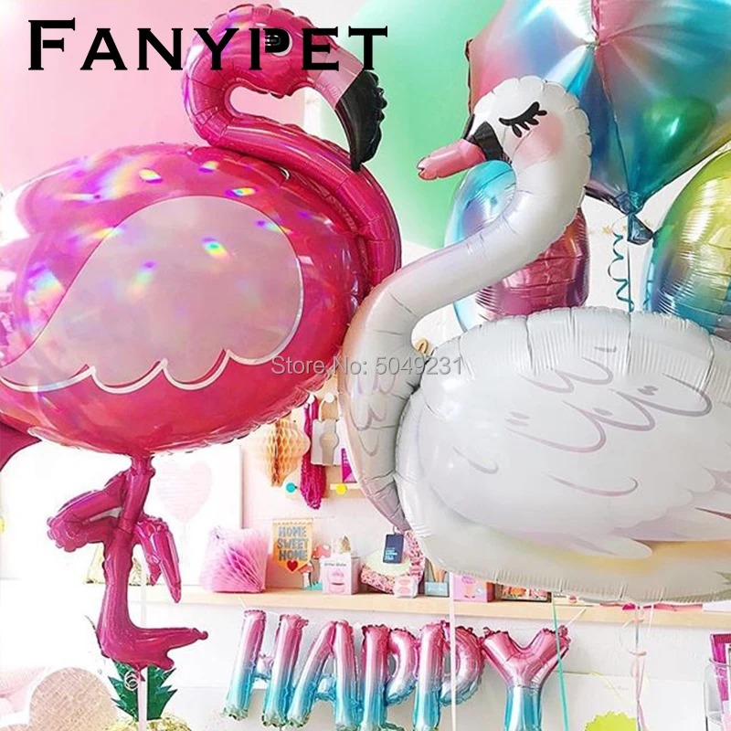 1 шт. Большой Белый лебедь шар лазерный Фламинго happy День рождения украшения
