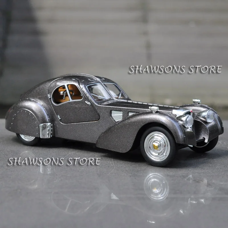 1:28 литая металлическая винтажная модель автомобиля Bugatti Type 57SC Atlantic игрушка со