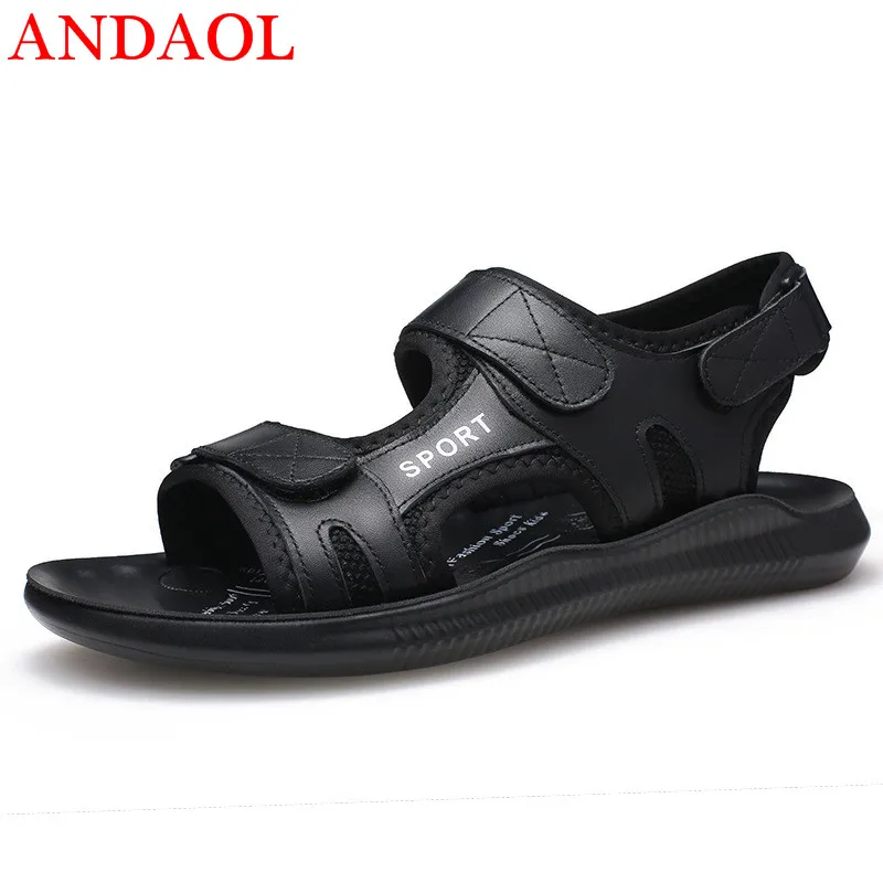 ANDAOL men's casual sandals Top Quality Soft Breathable Print Letter Light Beach shoes Luxury Genuine Leather Non-Slip Slippers
ANDAOL men's casual sandals Top Quality Soft Breathable Print Letter Light Beach shoes Luxury Genuine Leather Non-Slip Slippers