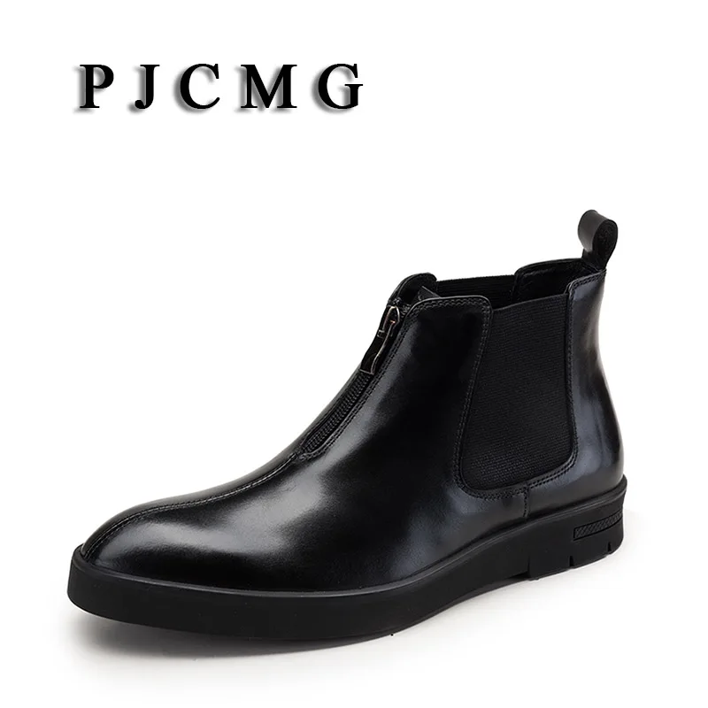 PJCMG Brand High Quality Black/Red Elastic Band/Zip Pointed Toe Ankle Casual Genuine Leather Design Men Dress Wedding Boots
PJCMG Brand High Quality Black/Red Elastic Band/Zip Pointed Toe Ankle Casual Genuine Leather Design Men Dress Wedding Boots