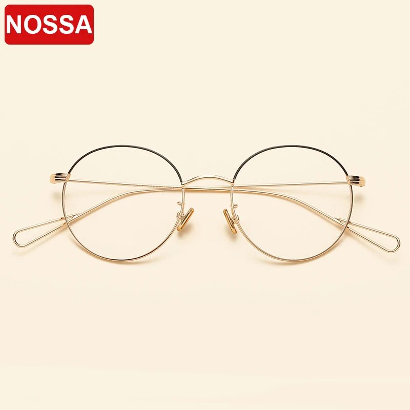 

NOSSA Brand Vintage Metal Glasses Frames Fashion Cool Women Men Casual Goggles Prescription Eyeglasses Frames Round Eyewear