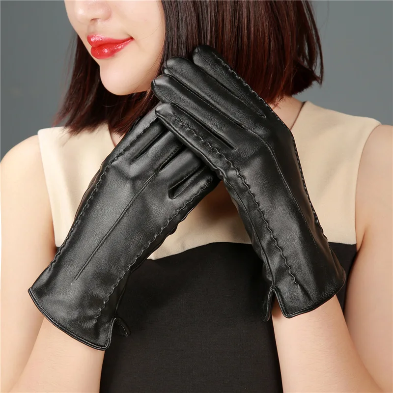 Hot Trendy Quality Elegant Genuine Lambskin Leather Gloves Autumn And Winter Thermal Female
Hot Trendy Quality Elegant Genuine Lambskin Leather Gloves Autumn And Winter Thermal Female