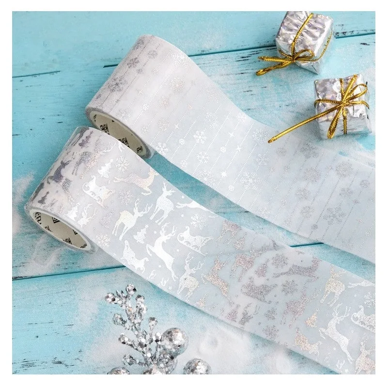 5cm Wide Creative Laser Silver Washi Tape Christmas Deer Snowflake Adhesive Tape DIY Scrapbooking Sticker Label
5cm Wide Creative Laser Silver Washi Tape Christmas Deer Snowflake Adhesive Tape DIY Scrapbooking Sticker Label