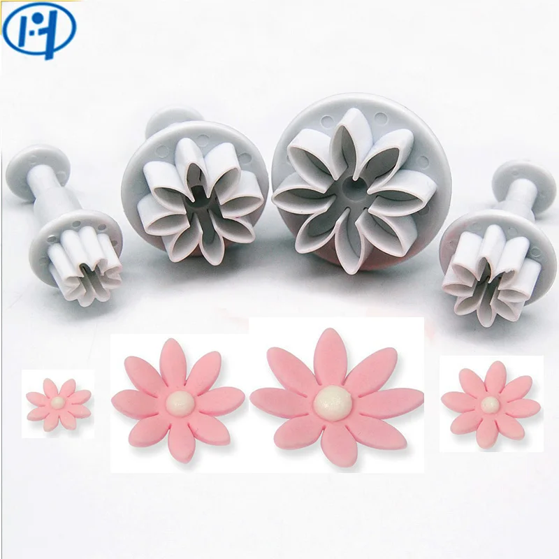 KAIYUE 4pcs Plastic Fondant Cakes Tools Daisy Cake Mold Plunger Cookie Cutter Biscuit Mould Cake Decorating Baking Tool
KAIYUE 4pcs Plastic Fondant Cakes Tools Daisy Cake Mold Plunger Cookie Cutter Biscuit Mould Cake Decorating Baking Tool