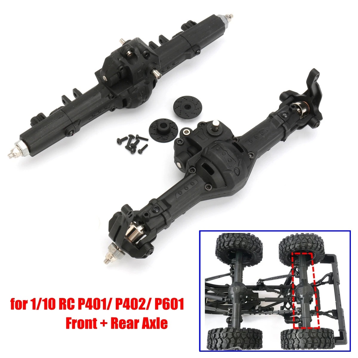 Комплект коробки передач спереди и сзади для 1/10 RC Axle HG P401/P402/P601 гусеничный