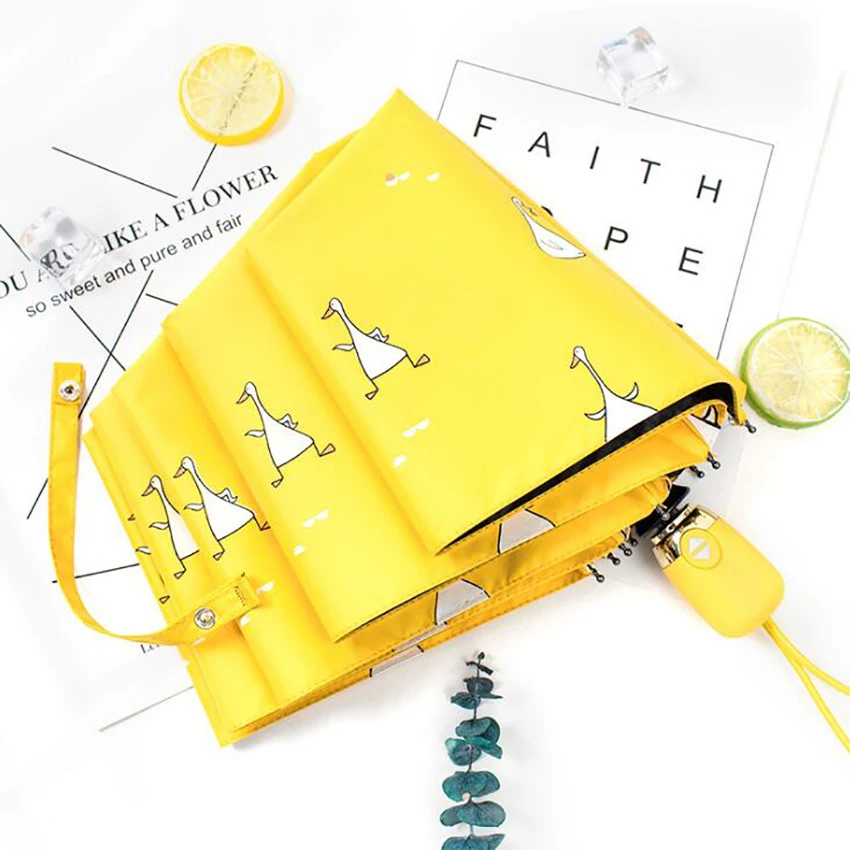 Cartoon Duck Design Automatic Umbrella Yellow Windproof UV Protect Umbrella For Women Girl Sunny And Rainy Folding Umbrellas
Cartoon Duck Design Automatic Umbrella Yellow Windproof UV Protect Umbrella For Women Girl Sunny And Rainy Folding Umbrellas