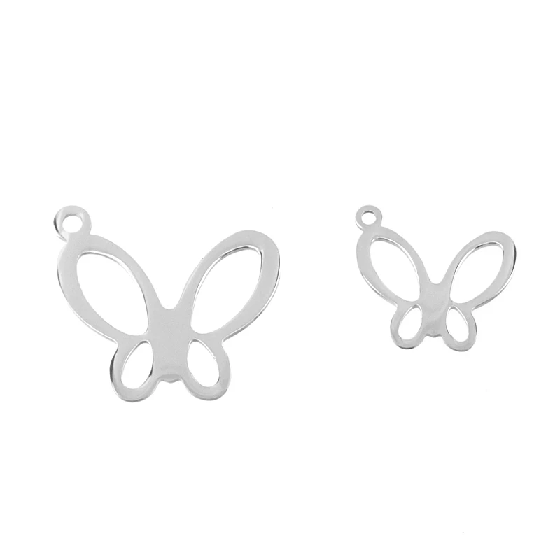 

Risul butterfly line profile Stainless steel Pendant Lovers' couples charms both sides mirror polish shiny tags wholesale 50pcs